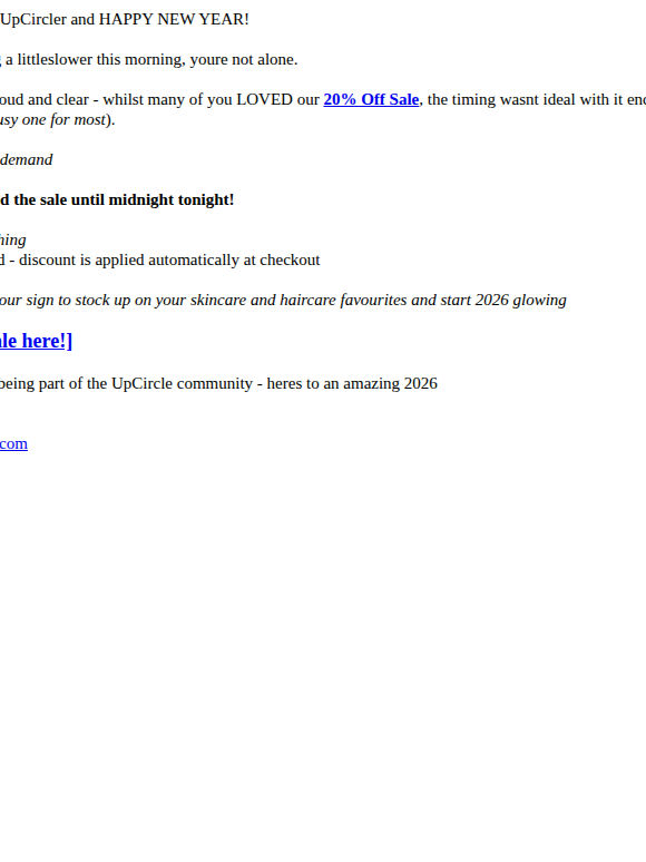 You asked, we listened...20% Off EXTENDED