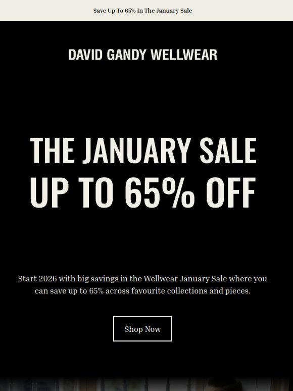 Start 2026 With Up To 65% Off