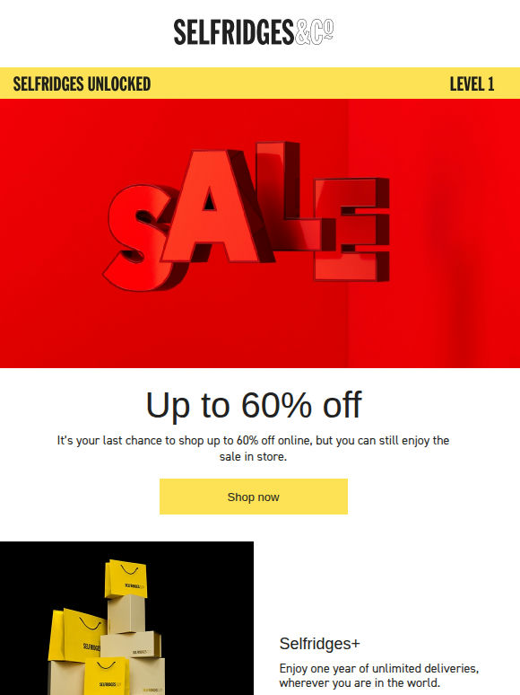 Last chance: up to 60% off