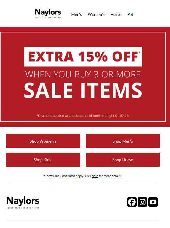 Ends Tonight | Extra 15% OFF*