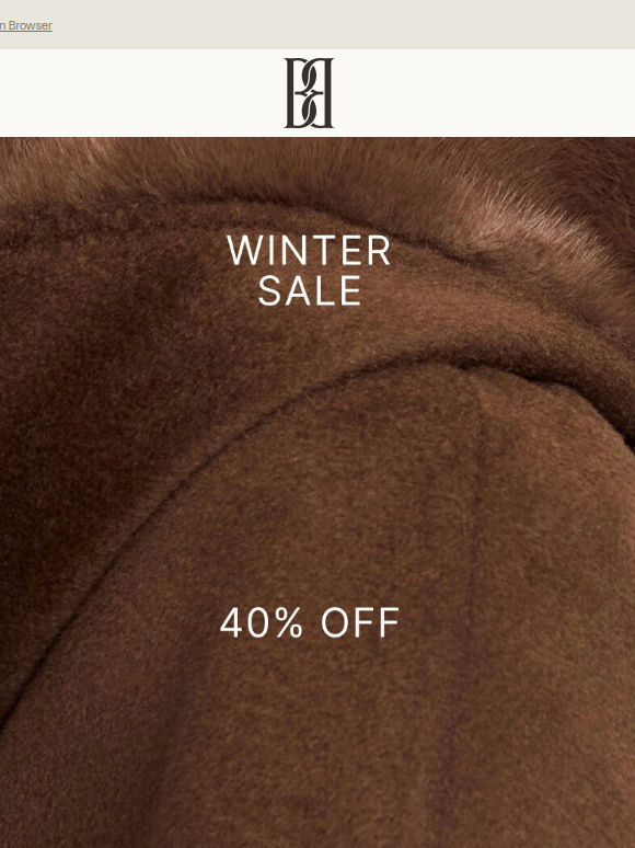 Closing today: Winter sale