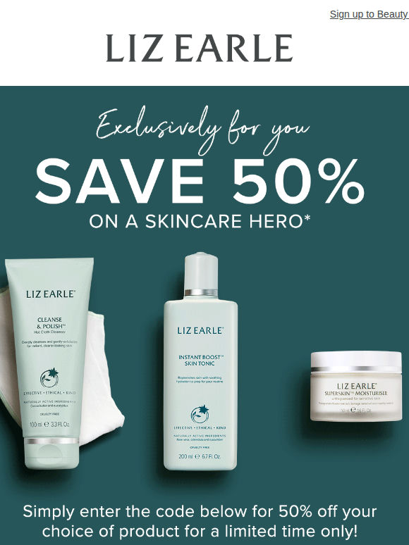 Quick! Save 50% on a skincare hero