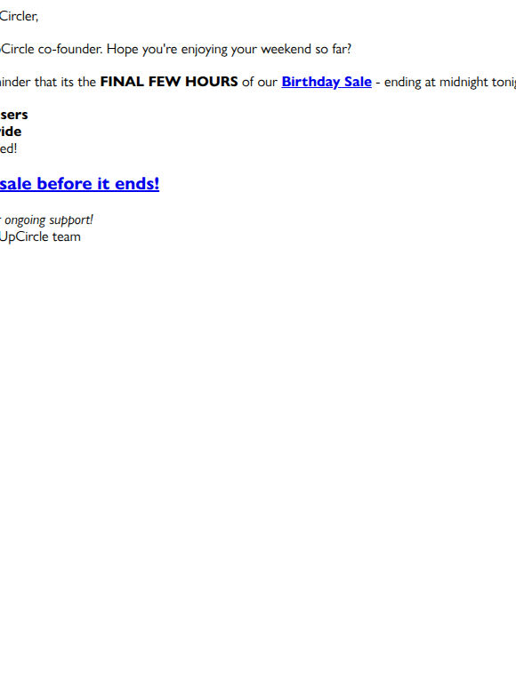 Reminder: Birthday Day sale ends TONIGHT! 💘