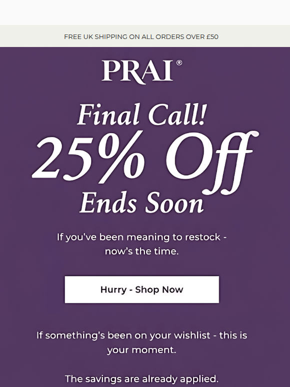 [LAST CHANCE] 25% off ends tonight Friend