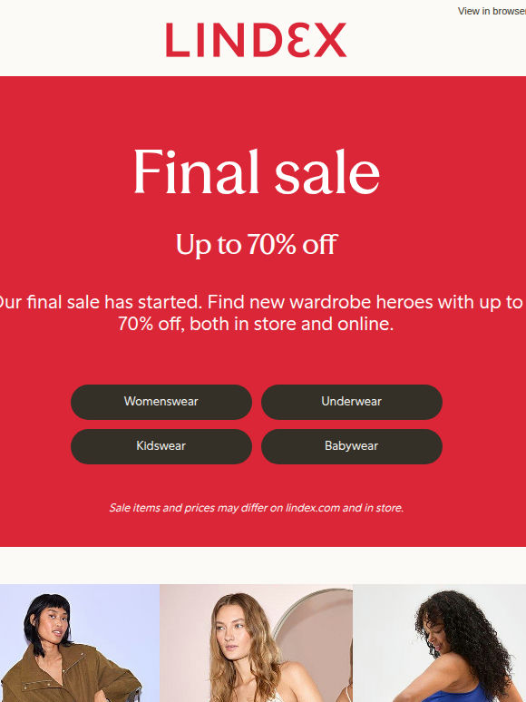 Final sale: Up to 70% off 🌞