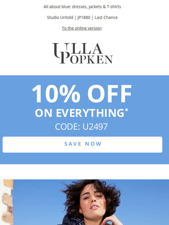 Save 10% off & discover spring looks in blue