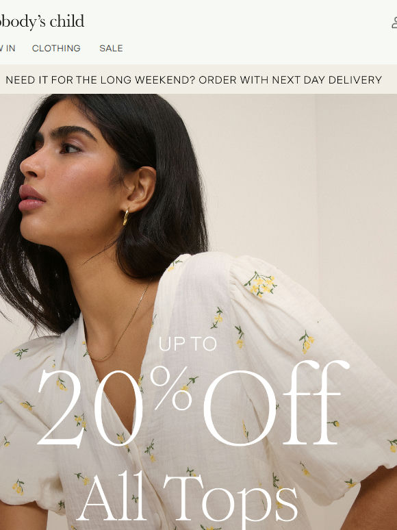 Up to 20% off tops