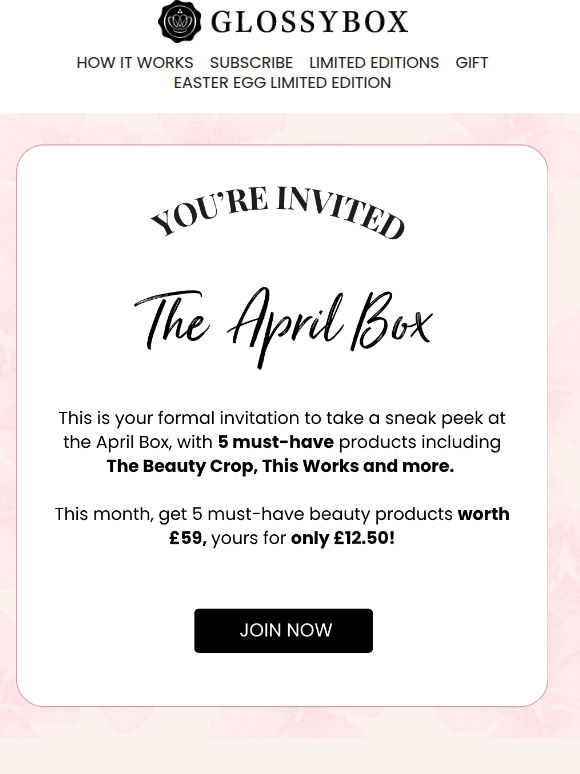 You're Formally Invited: Preview the April Box 🌸