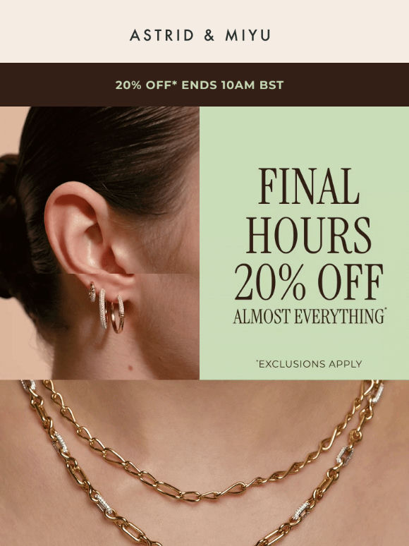THIS IS IT: 20% off ends 10am