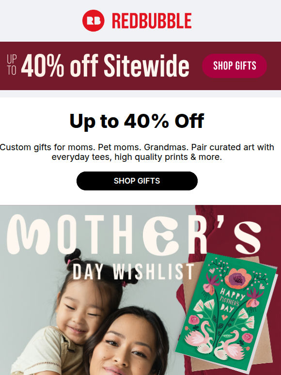 Mom Gift Guide, Up to 40% Off 🎁 Greeting Cards, Tees & More