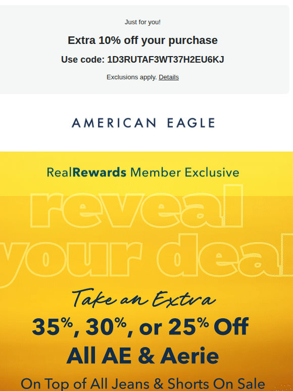 Friend, your MYSTERY DEAL is here (35%, 30% or 25% off?!)
