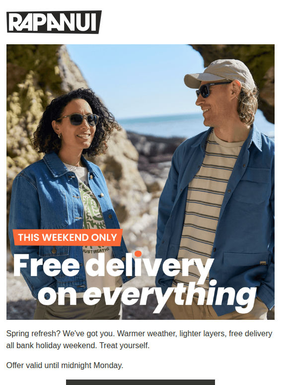 Free UK Delivery On Everything, All Weekend