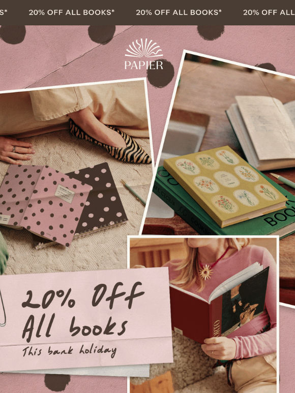 Surprise: 20% off all books 📚💖