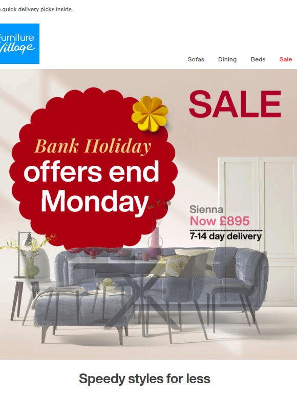 Bank Holiday offers end Monday! ☀️