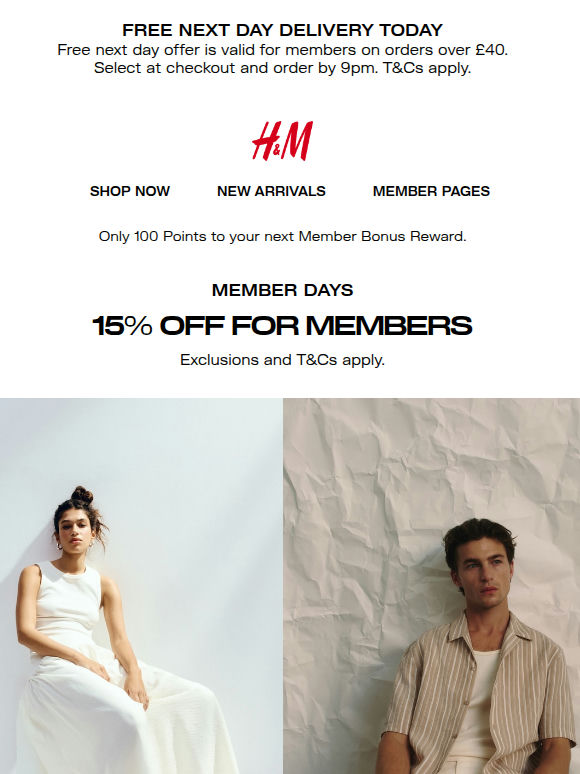 15% off | Member days