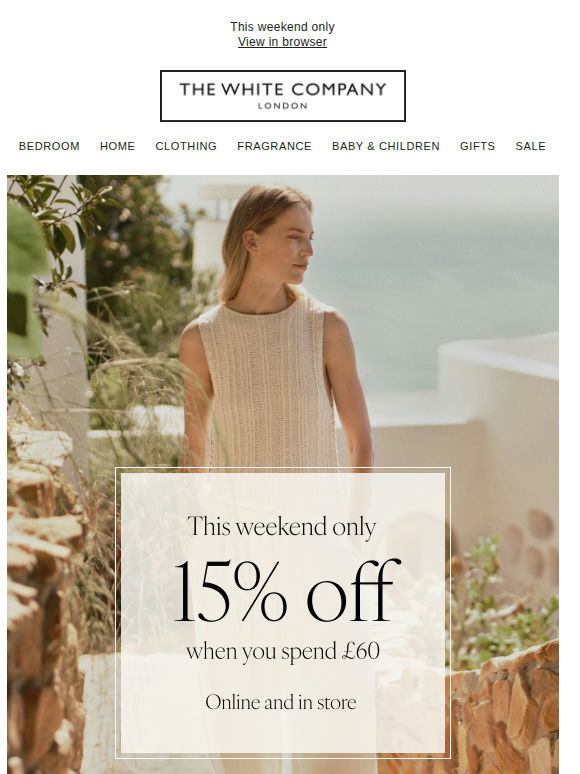 15% off your new summer wardrobe