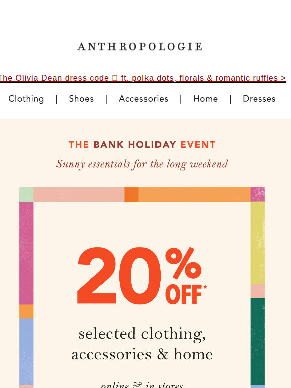 20% OFF + long weekend = dream combo
