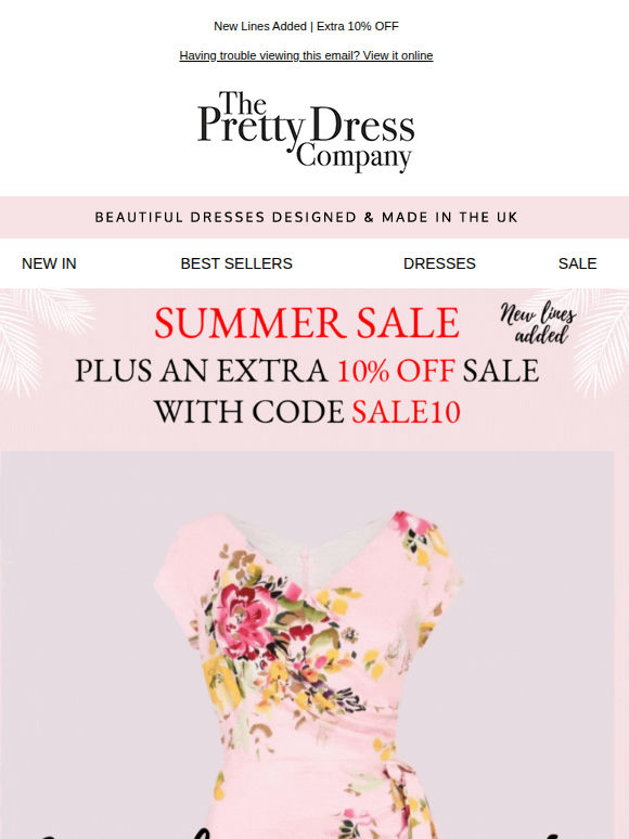 Summer Sale New Lines added, plus an extra 10% Off Sale