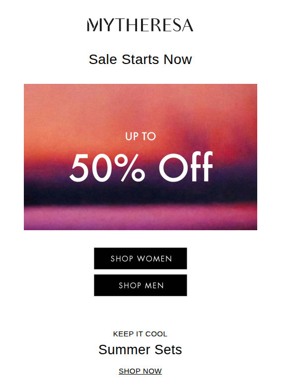 Sale starts now: Up to 50% off