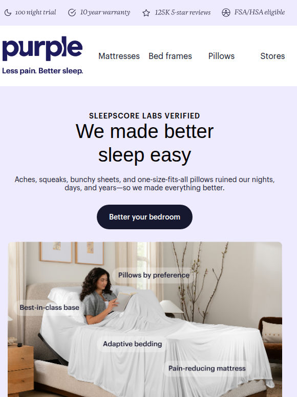 Your bed is low-key ruining you