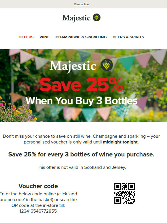 Your 25% discount voucher expires at midnight!