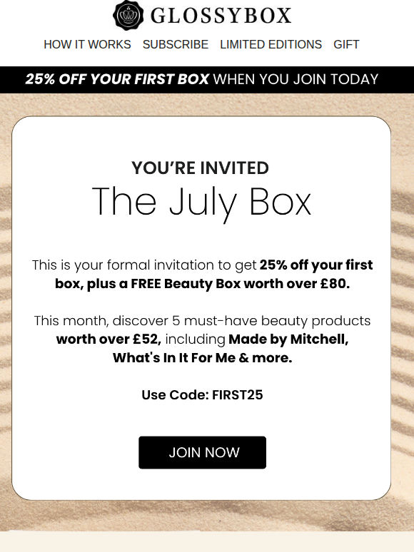 You're Formally Invited: Preview the July Box ✨
