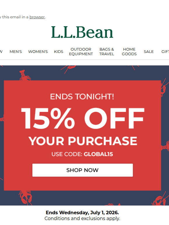 Final Hours: 15% OFF Your Purchase Ends Tonight (and Up to 50% OFF Sale Styles!)