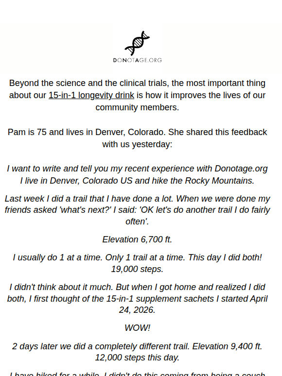 Pam is 75. Two mountain trails in one day.