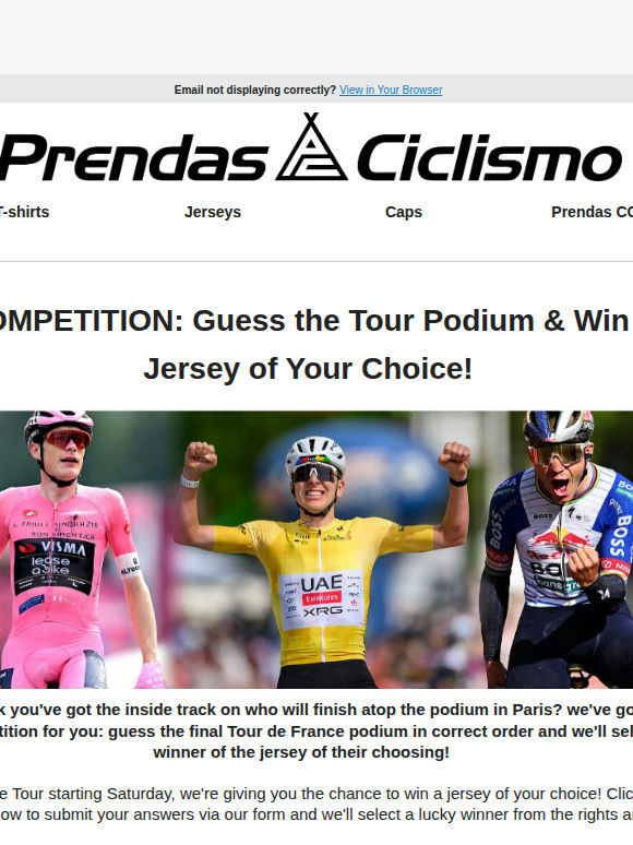 Guess the Tour Podium & Win a Jersey! 🏆