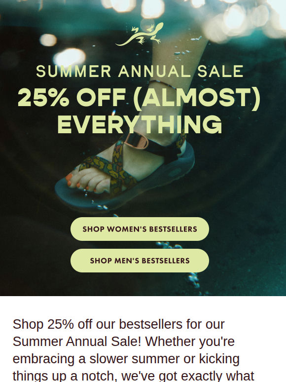 25% off (almost) everything! Our summer sale is live