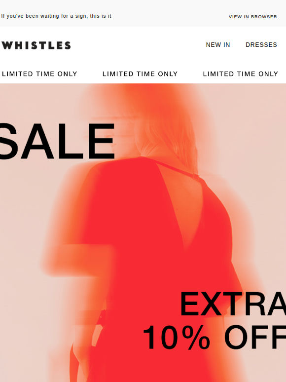 Extra 10% off SALE starts now!