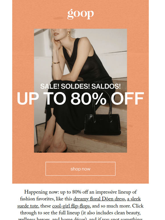 happening now: up to 80% off