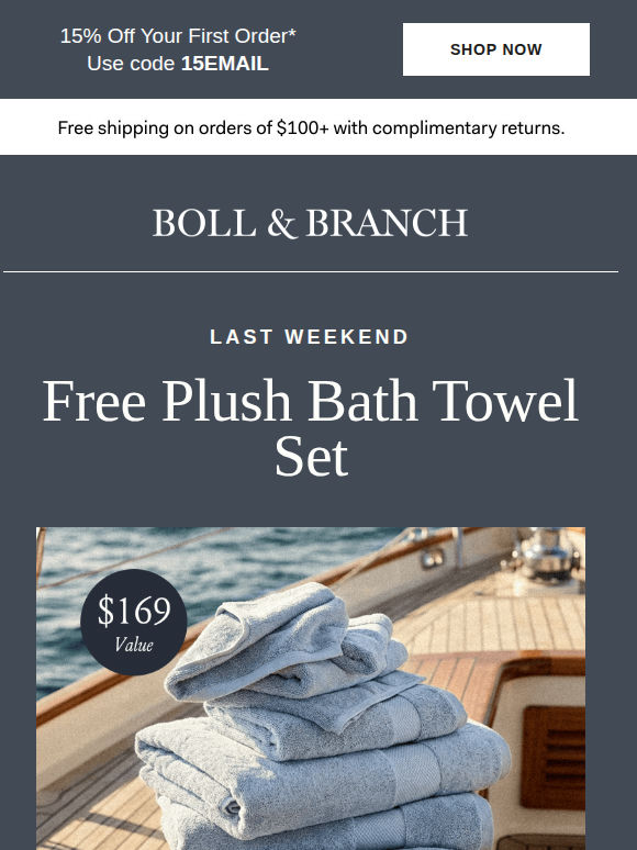 Don’t leave 15% off + your free gift behind