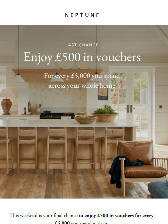Last chance to enjoy £500 in vouchers