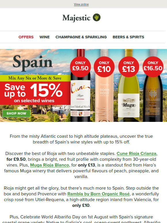 Save on top Spanish wines