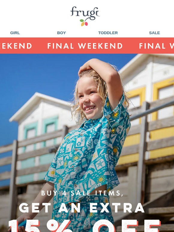 Final call for EXTRA 15% off Sale…