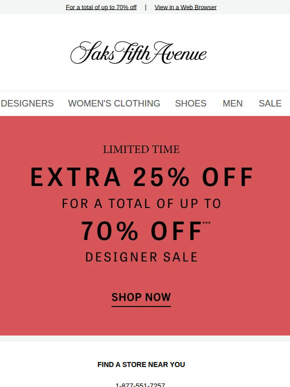Need a reason to treat yourself? Enjoy an extra 25% off