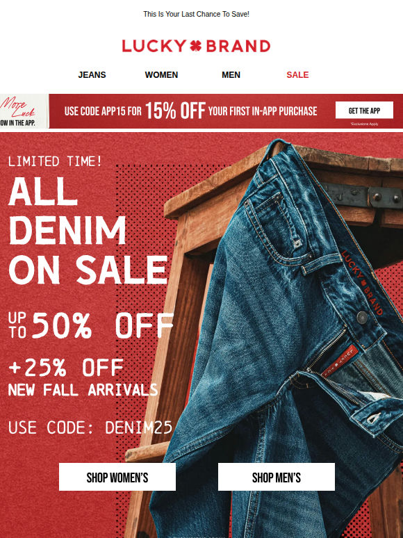 ‼️ Attn: Up To 50% Off Denim Ends TONIGHT