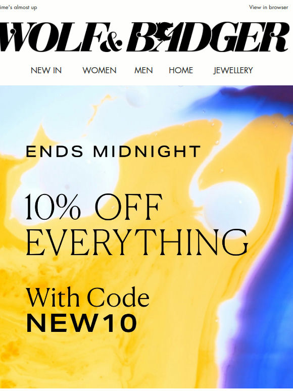 10% OFF EVERYTHING ENDS MIDNIGHT