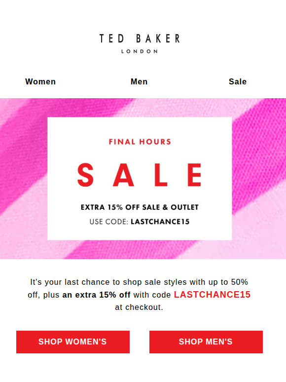 Final Hours | Up to 50% Off + 15% Off