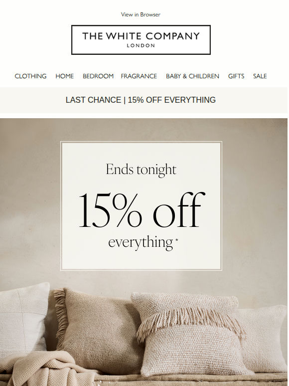 Final hours! 15% off everything