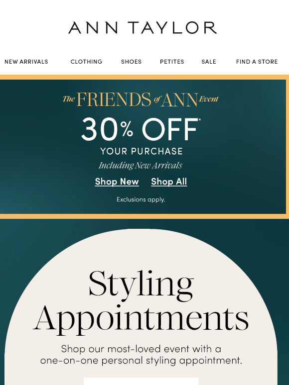 Free Personal Styling + 30% Off