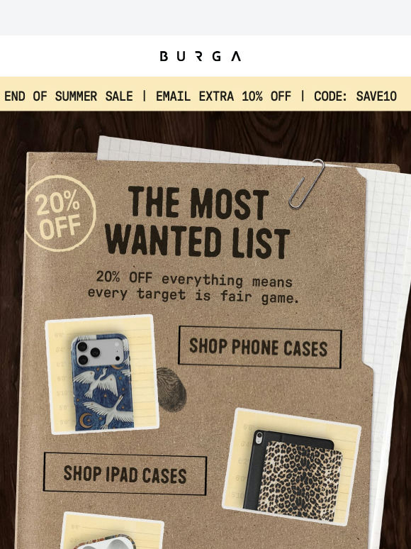 20% OFF everything. these top the list