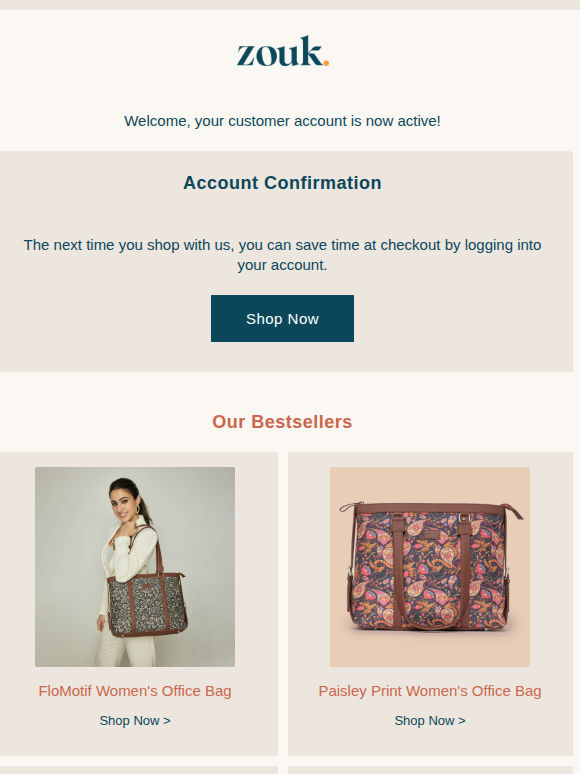 Customer account confirmation
