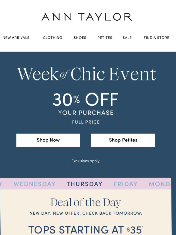 $35 Tops Disappear Tomorrow!