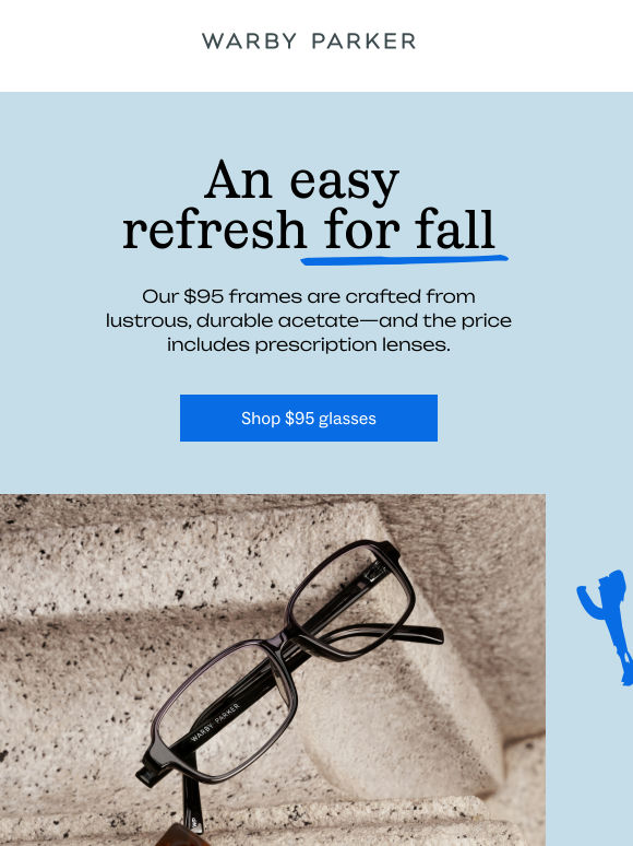 Prescription glasses, starting at $95