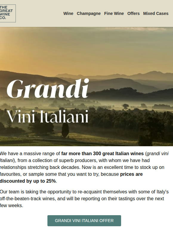 Save up to 25% on Great Italian Wines