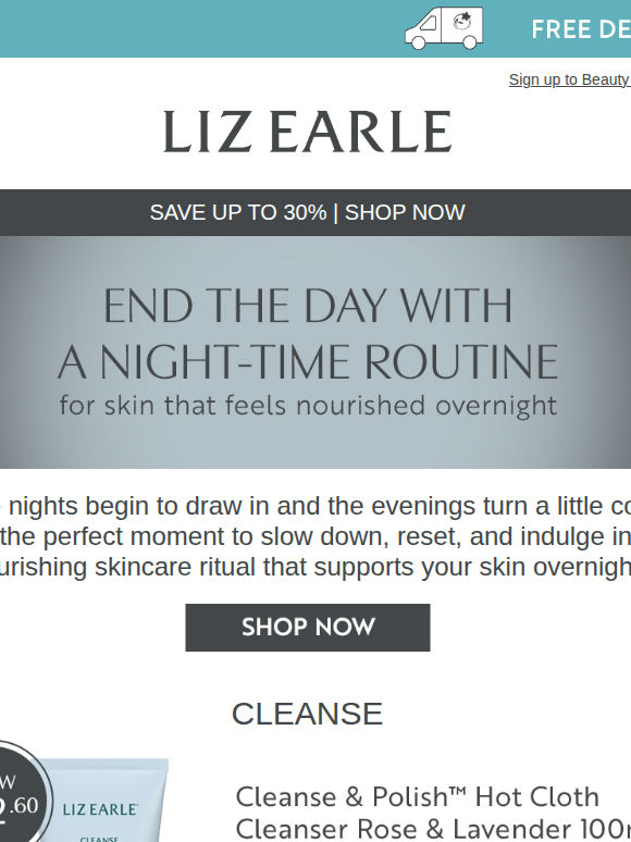 Upgrade your night-time routine, with up to 30% off