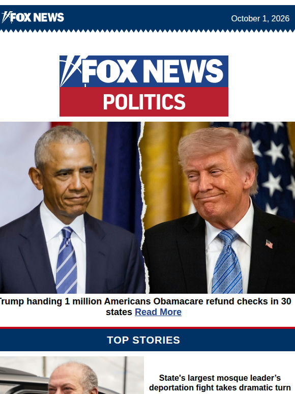 Trump handing 1 million Americans Obamacare refund checks in 30 states