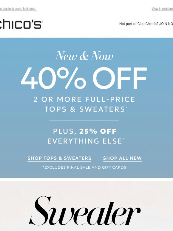 25%-40% off + Sweater Season Is Here